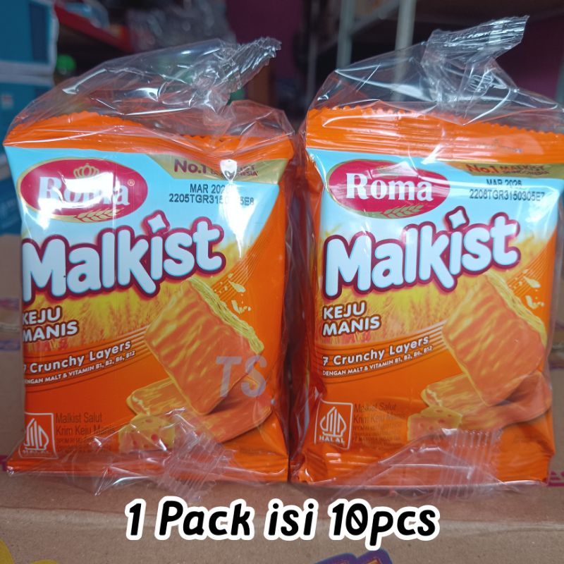 

Roma Malkist Keju Manis 1 Pack isi 10 Bungkus