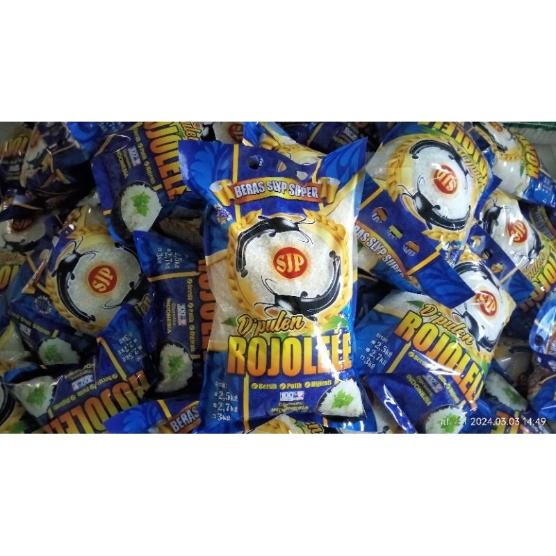 

beras rojolele 3 kg beras lokal alami tanpa pengawet dan pemutih kemasan laminasi(medium quality)