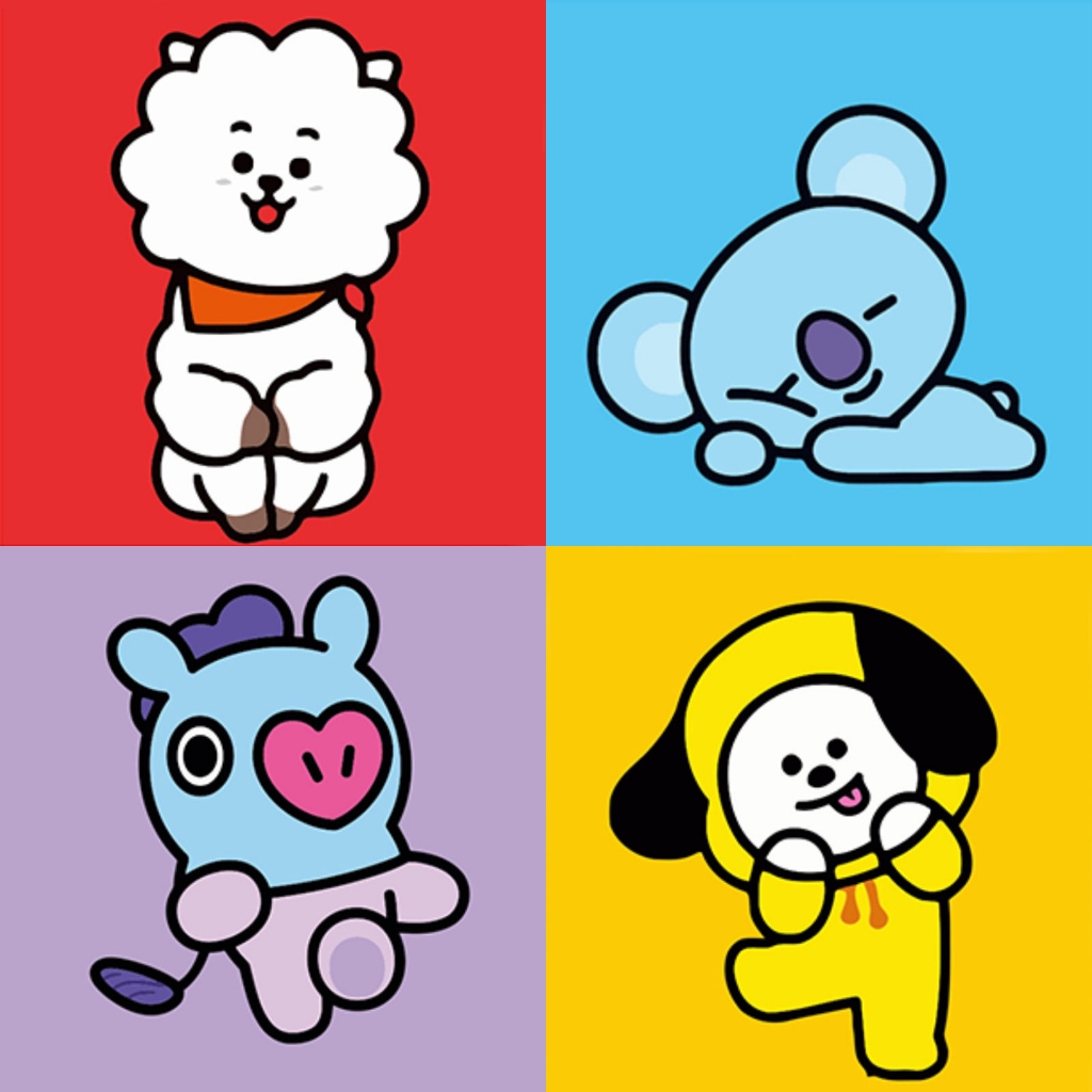 

[20x20] Paint By Number Painting By Numbers Kit DIY Digital Lukisan Seri Karakter Kartun BT21 Stitch
