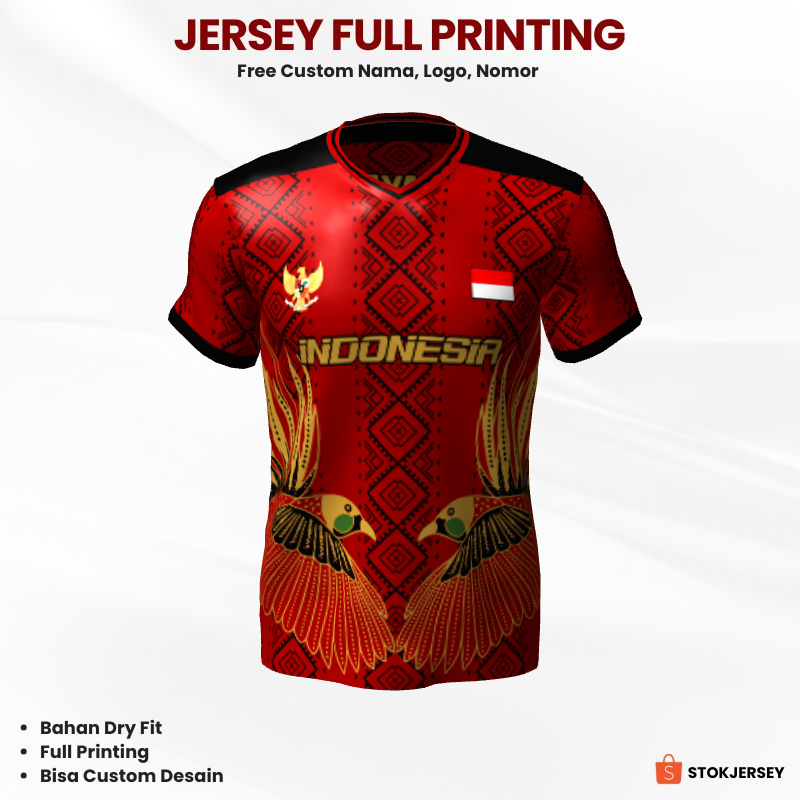 Kaos Jersey Baju Badminton Bulutangkis Olahraga Voli Futsal Lari - Jersey Futsal Maroon Hitam Motif 