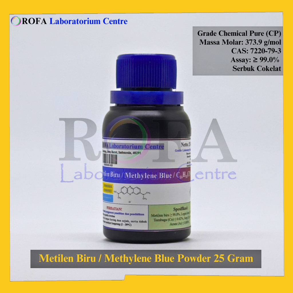Metilen Biru Serbuk / Methylene Blue Powder / Metilen Blue Serbuk CP 25 Gram