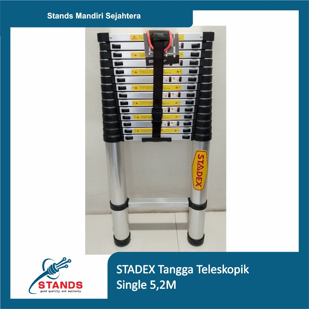STADEX Tangga Teleskopik Single 5,2M Multifungsi Telescopic Ladder Tangga Lurus