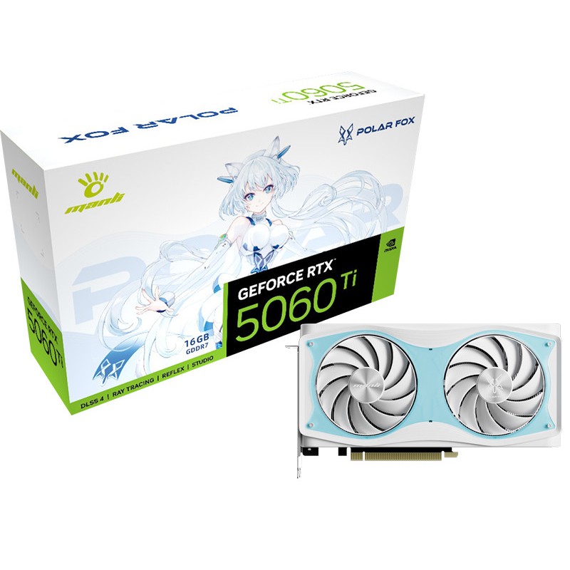 MANLI Polar Fox White GeForce RTX 5060 Ti OC 16GB GDDR7 | VGA NVIDIA RTX 5060Ti