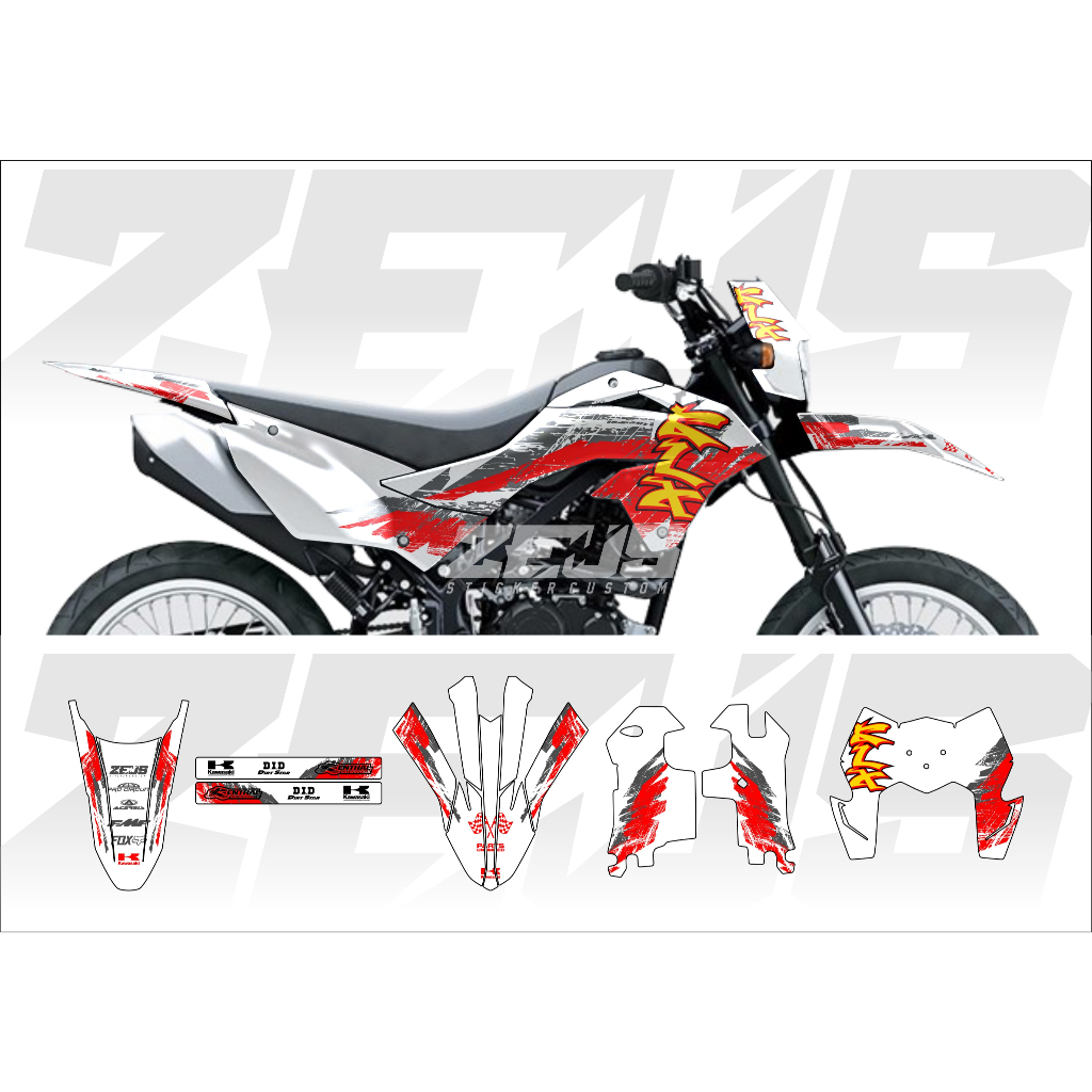 Decal Sticker - Stiker Dekal Klx 150 SM SE 2023 Zs 4
