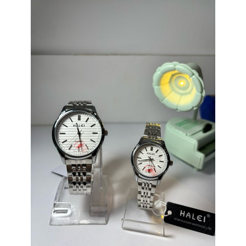 Halei Jam Tangan Pria Halei Original Fashion Anti Air Rantai Stainless Back Analog Kekinian