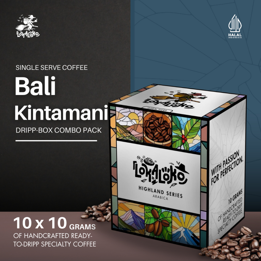 

Kopi Drip Bag Arabica - Bali Kintamani Sachet Box 10×10g single-serve | Lokaloko Drip Series
