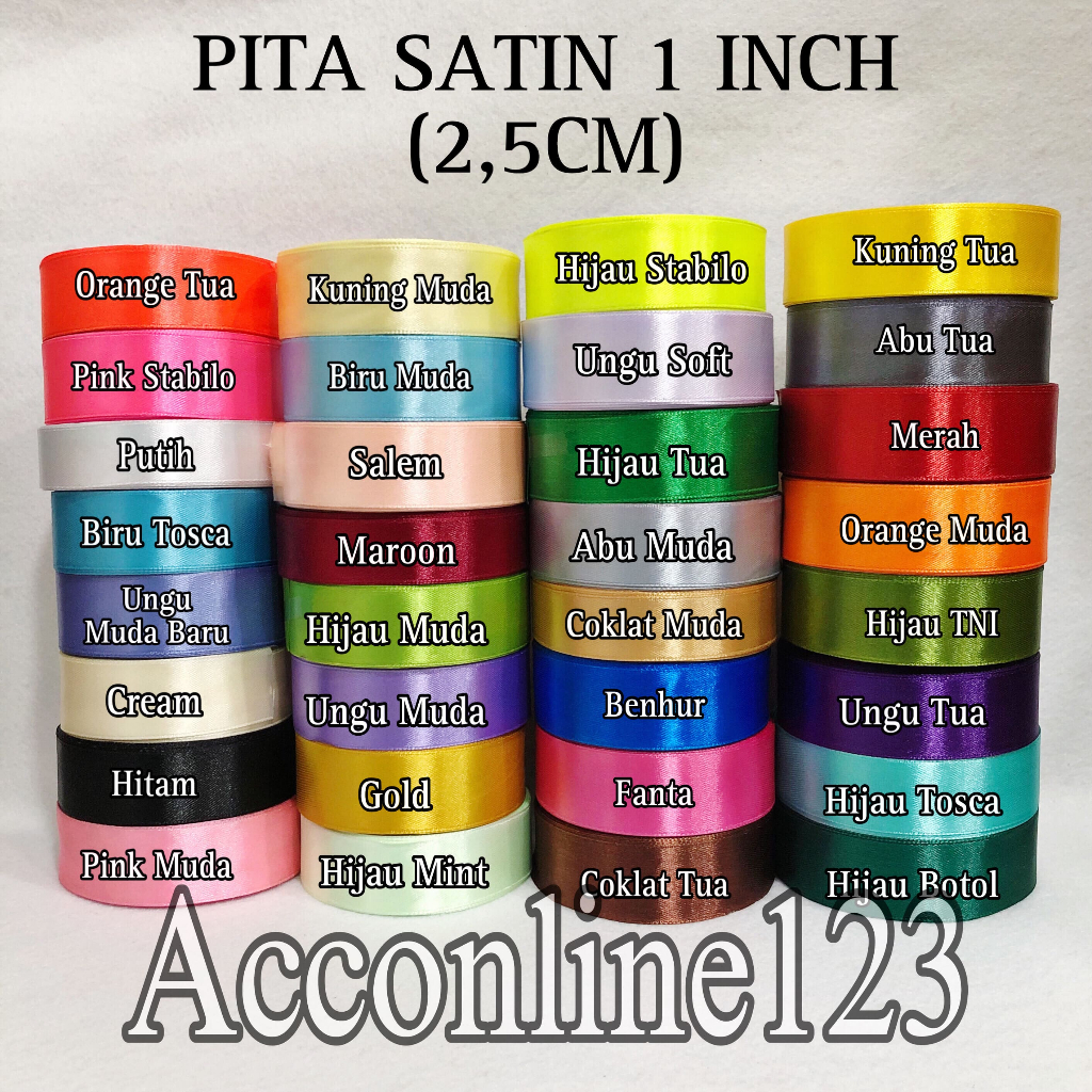 Pita Satin 1 inch (2,5cm) Per Roll