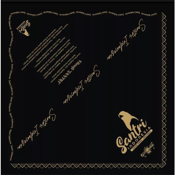 KERUDUNG SEGIEMPAT VOAL MOTIF ARAB FILOSOFI SANTRI WARNA FULL HITAM / HIJAB SEGIEMPAT ARAB PEGON