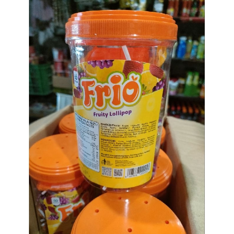 

Frio fruity lollipop | permen tangkai aneka rasa buah | 1 toples isi 40 pcs