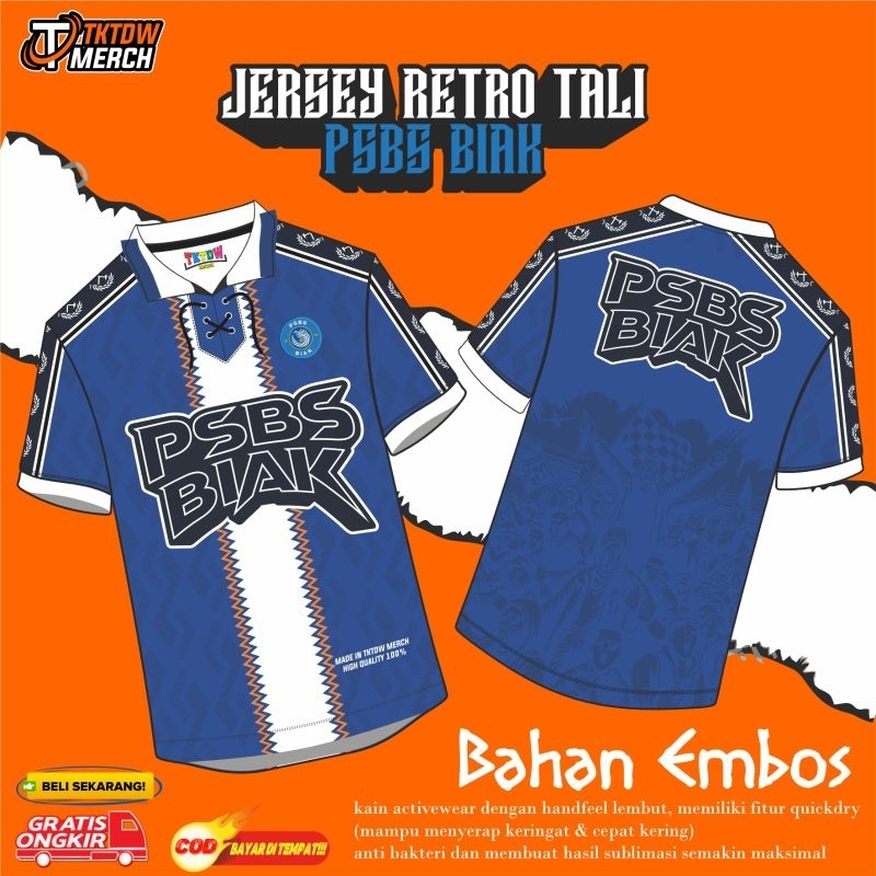 JERSEY SUPORTER ( PSBS BIAK ) RETRO TALI