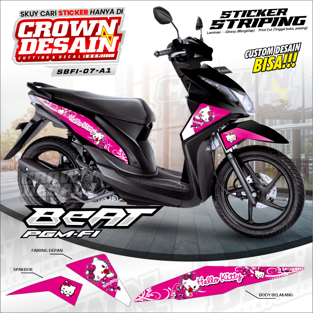 STRIPING STIKER BEAT FI, CUSTOM DESAIN, STIKER VARIASI MOTOR BEAT FI