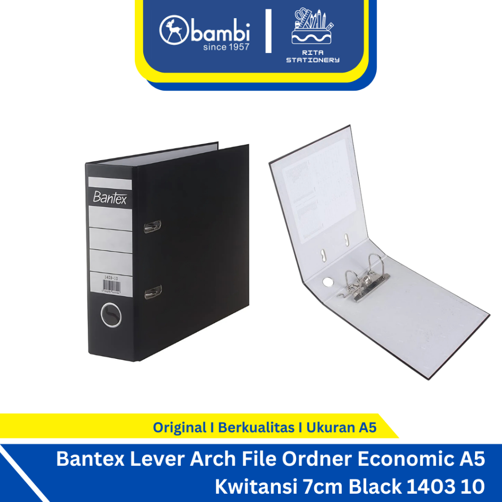 

Bantex Lever Arch File Ordner Economic A5 Kwitansi 7cm Black 1403 10