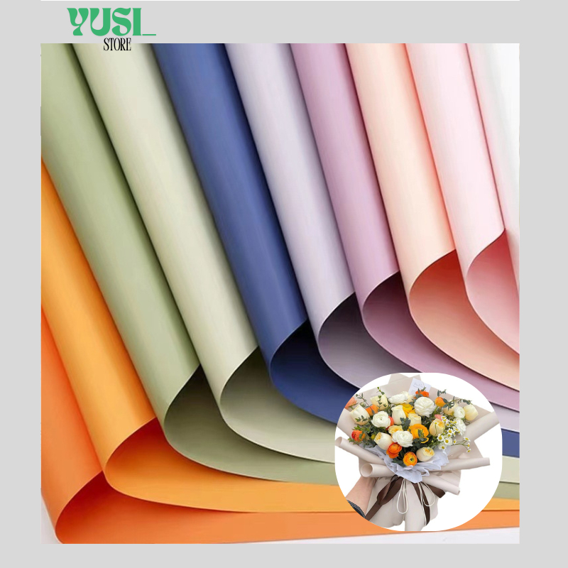 

Flower Wrapping Florist Cellophane Kertas Buket Solid Polos Full Color KB07