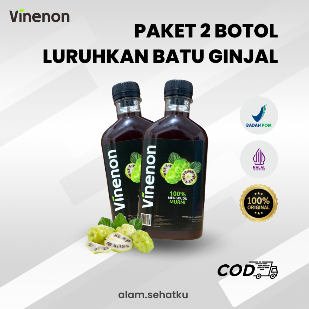 

Paket 2 Botol Vinenon - Ampuh Atasi Batu Ginjal - Cuka Mengkudu Murni 100% Alami - Halal BPOM COD