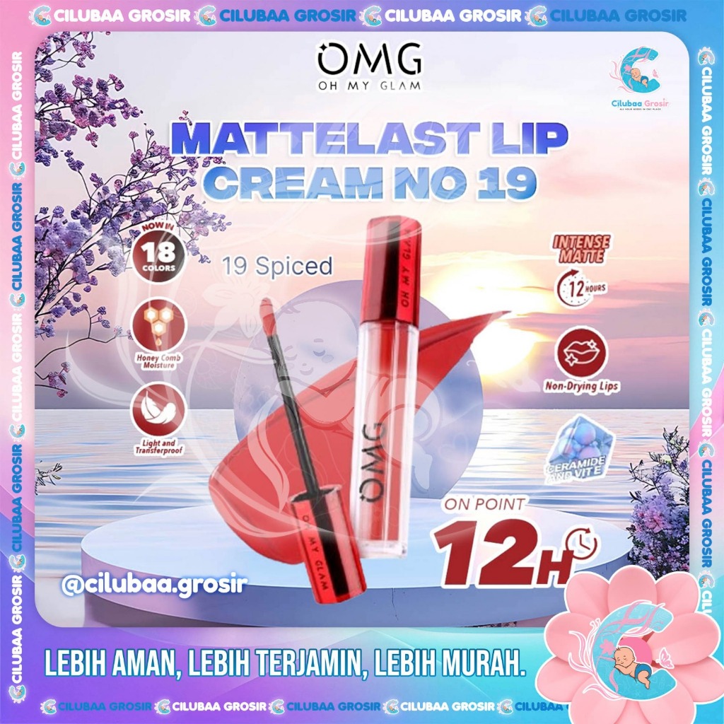 OMG OH MY GLAM Mattelast Lip Cream 19 Spiced || Lipstik Lipcream || Matte Dengan Warna Intense || Ta