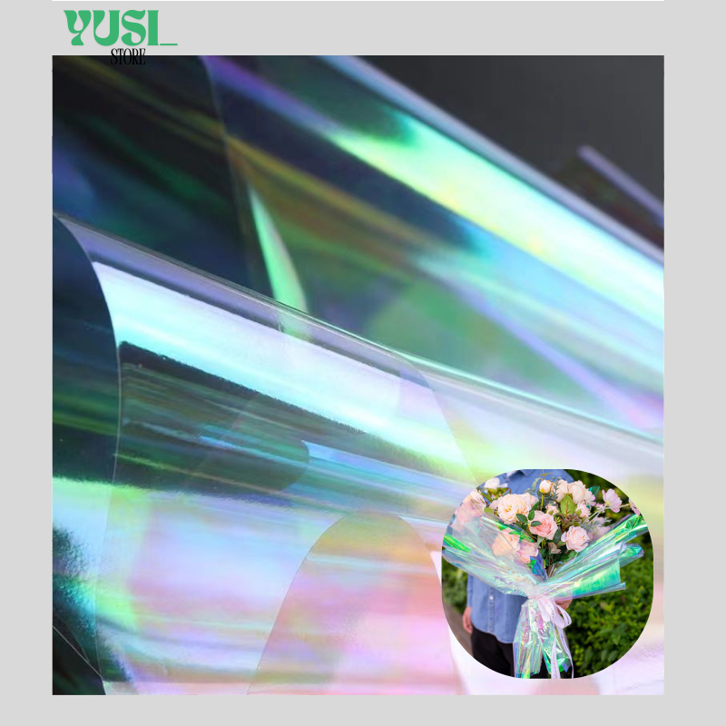 

Isi 20 LEMBAR Flower Wrapping Paper kertas buket Hologram Bouquet Bungaellophane Transparant KB019