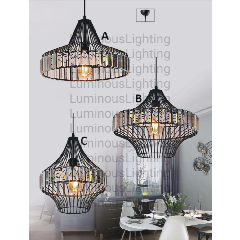 SL60611/60614 LAMPU GANTUNG HIAS KRISTAL MINIMALIS MODERN MEWAH TERAS CAFE KAFE RESTORAN RUANG TAMU 