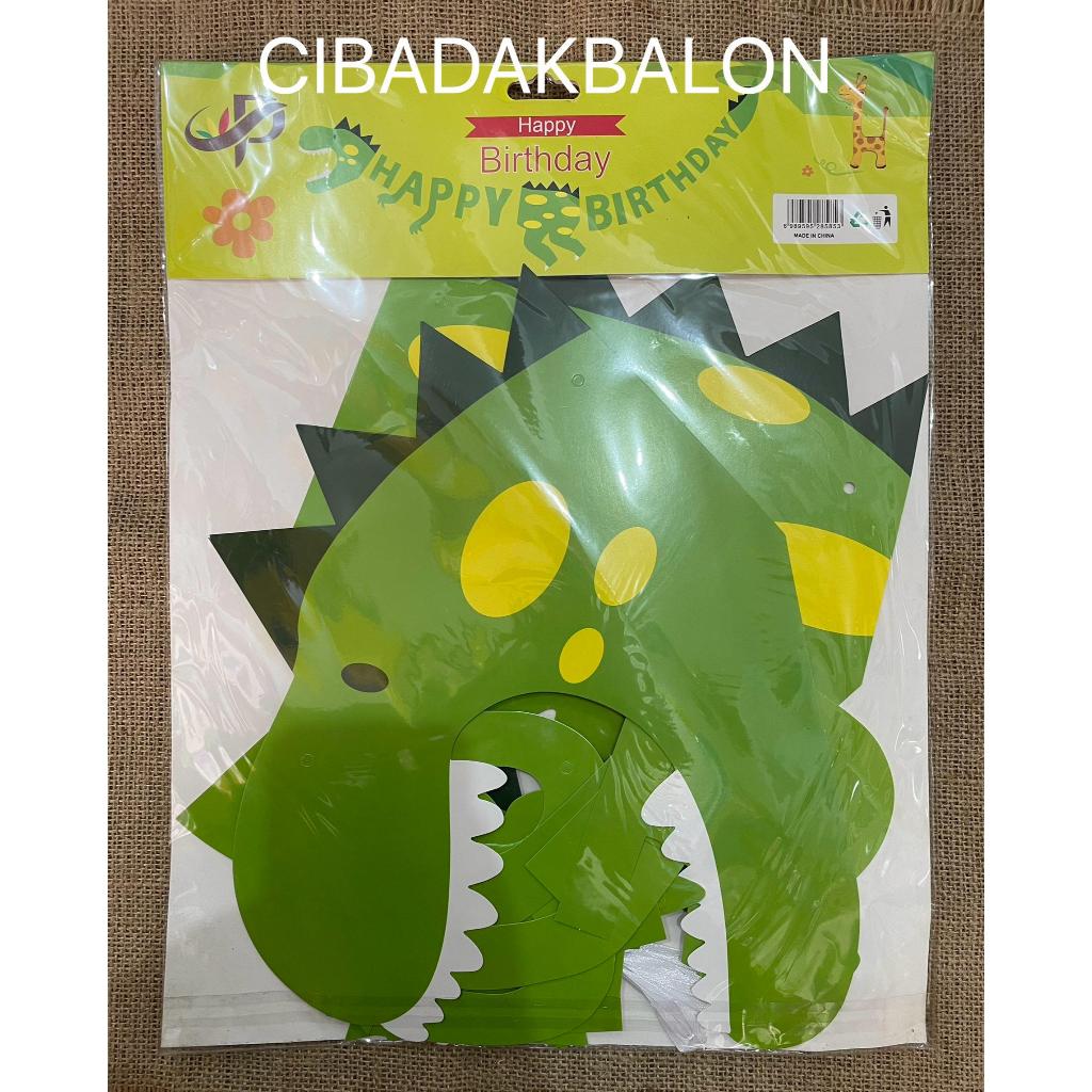 Banner Happy Birthday HBD Dinosaurus Dino Jumbo / Banner Ulang Tahun