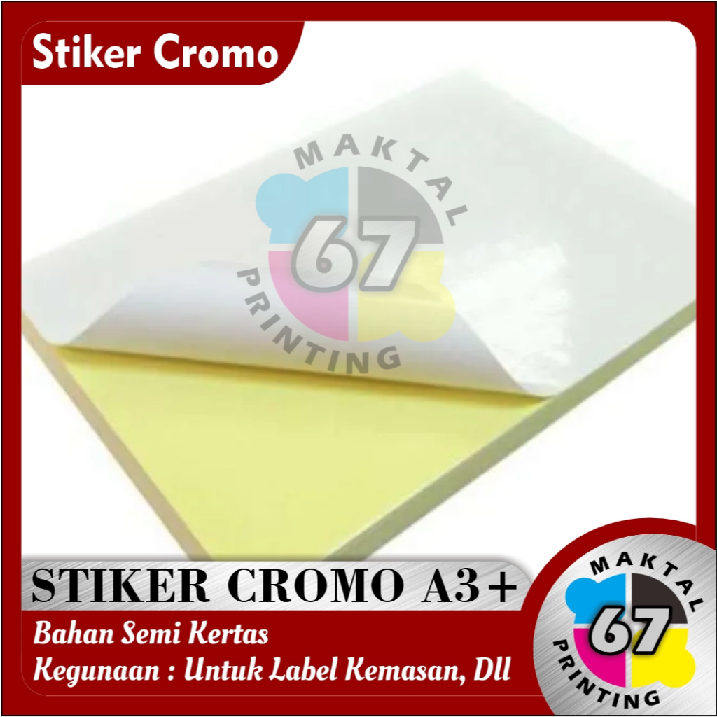 

STIKER CROMO UKURAN A3+ | CUSTOM STIKER LABEL PRODUK KEMASAN | UKURAN A3 +