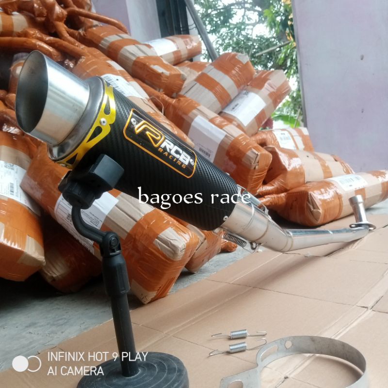 knalpot recing RCB karbon untuk motor Revo lama karisma Jupiter vega