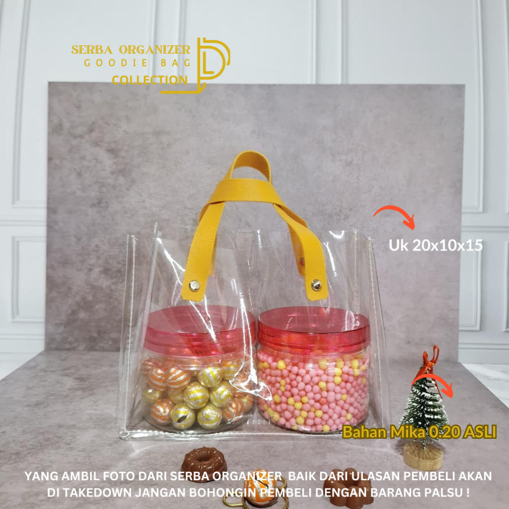 

Tas hampers bening / tas souvenir pvc / Tas Plastik bening / tas toples tabung / Tas brownis pvc