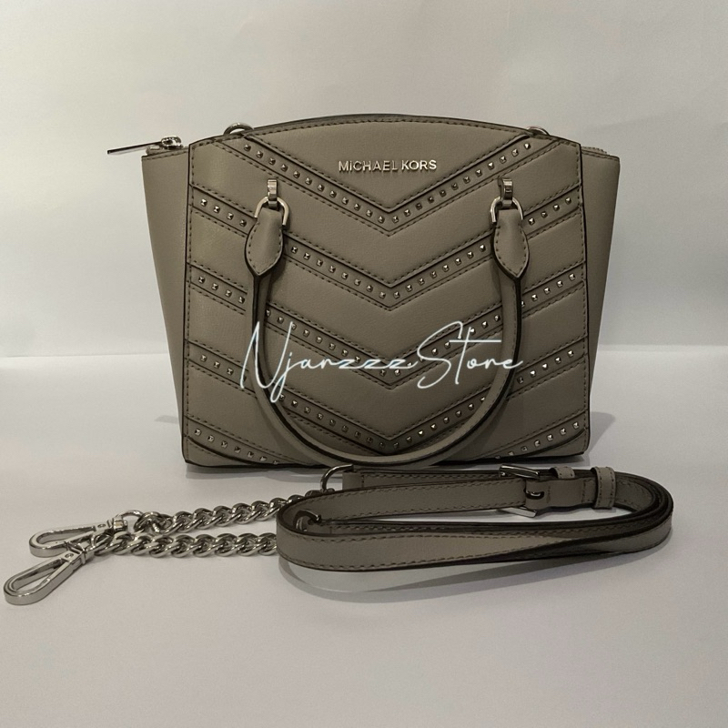 MK Ellis Small Studded Pearl Grey