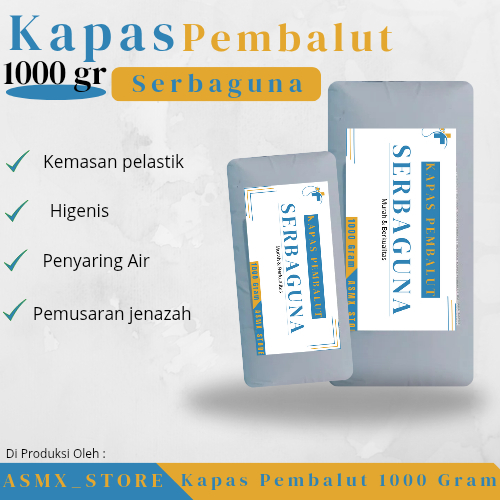 Kapas 1Kg Serbaguna / Kapas Gulung Putih 1000 Gram