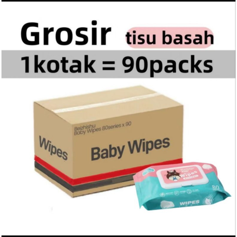 Tisu Basah Bayi 1 karton = 90 pack | GROSIR TISU BAYI 1 dus
