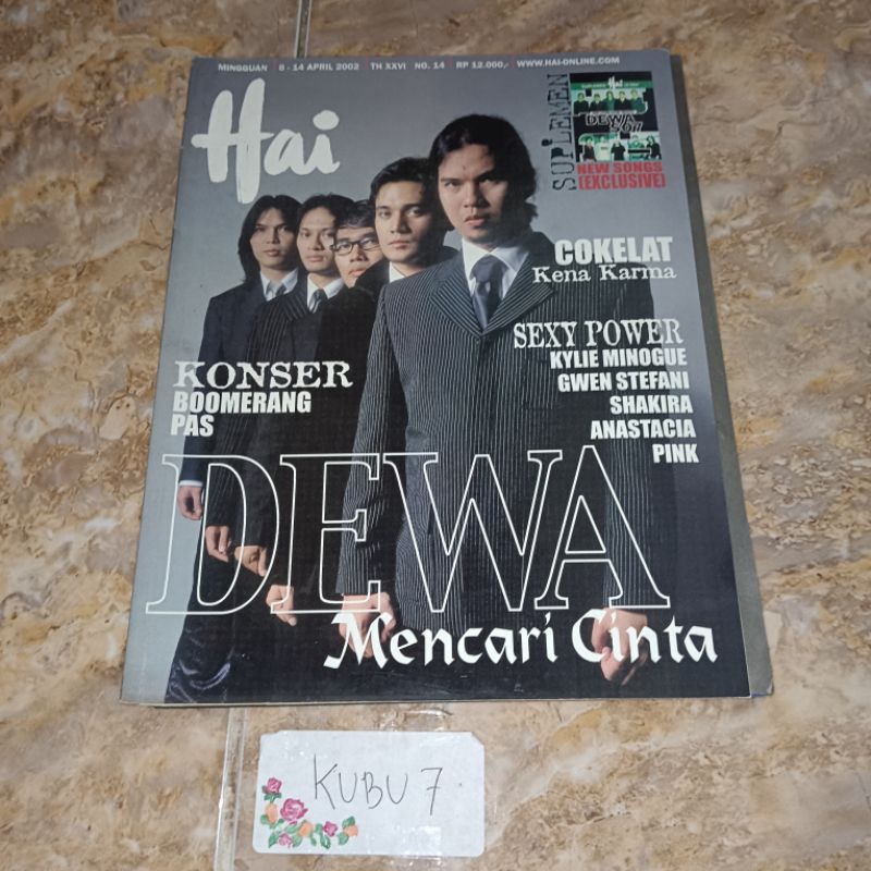 Buku Majalah Hai konser boomerang pas Dewa mencari Cinta