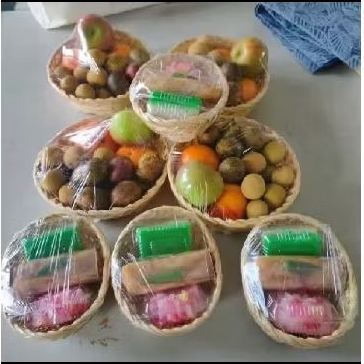 anyaman bambu oval keranjang parsel buah snak serbaguna