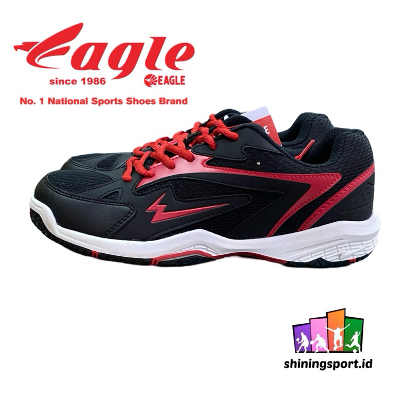Sepatu Badminton Eagle Viking Black/Red