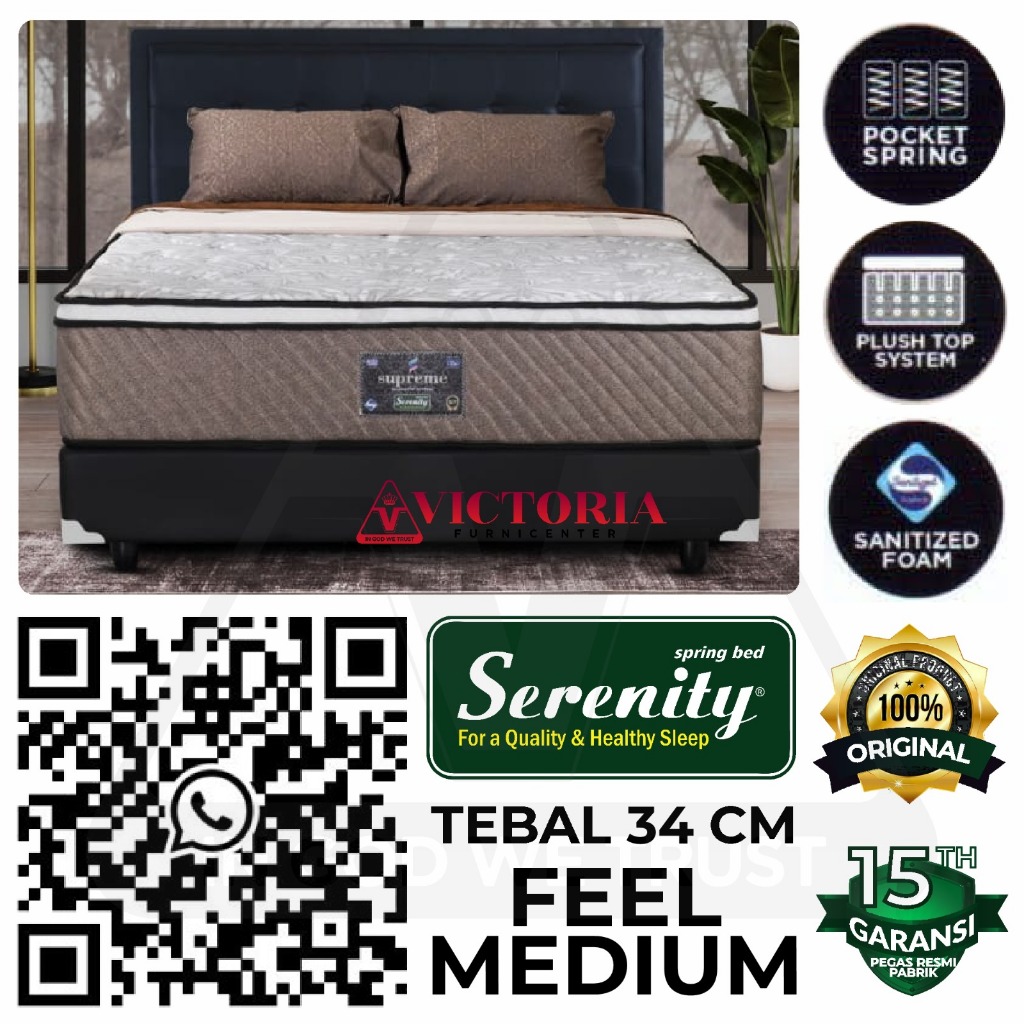 Serenity by Elite  Supreme  Kasur  Saja 140 x 200  140x200  Kasur Spring Bed Springbed Termurah Pali