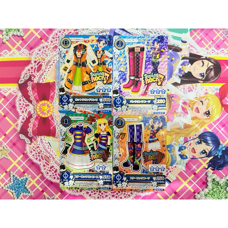 Kartu Aikatsu Swing Rock Dress Set Ichigo Hoshimiya Aoi Kiriya Seira Starlight Academy Uniform Origi