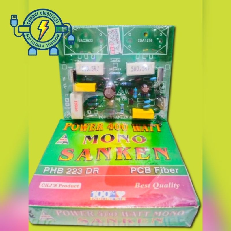 KIT POWER 400 WATT MONO SANKEN PHB 223 DR PCB FIBER BY CKJ PRODUCT