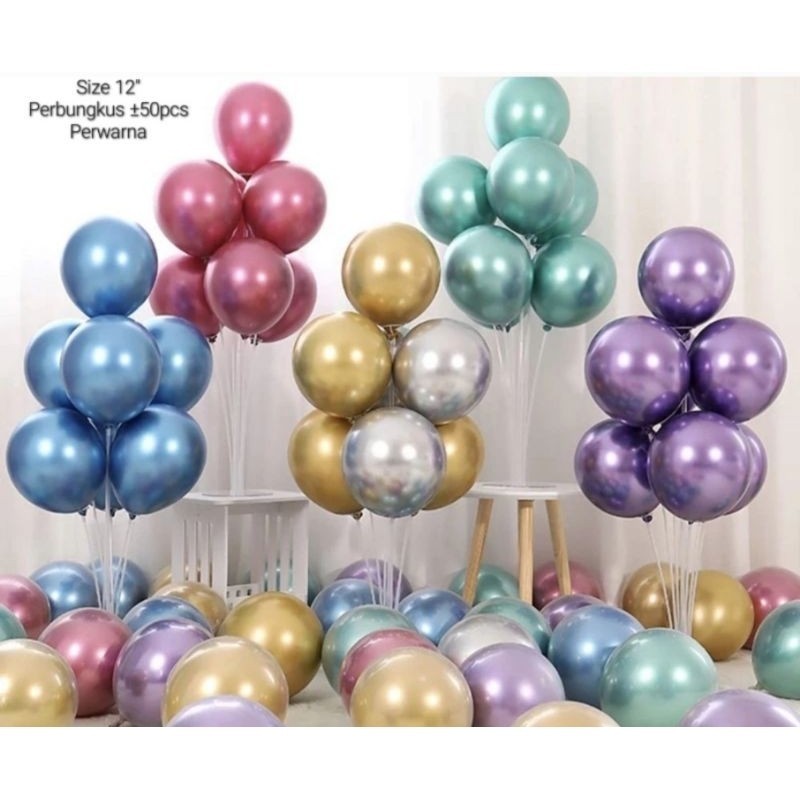 Balon Latex Chrome 12 inch