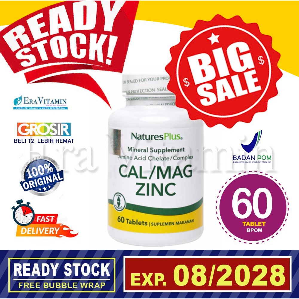 Natures Plus Cal Mag Zinc 60 Tablet BPOM Natures calcium magnesium CALMAGZINC calmag