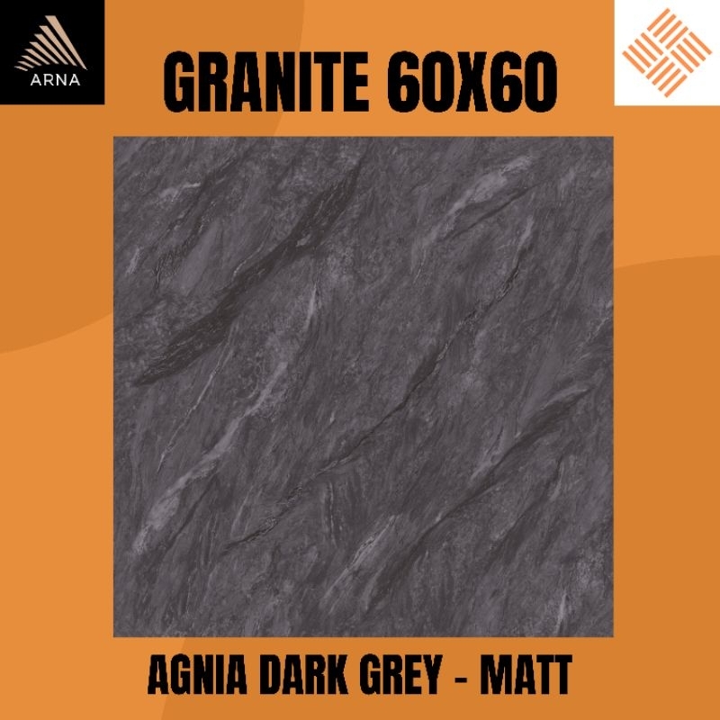 GRANITE LANTAI 60X60 AGNIA DARK GREY KW1 | MATT | ARNA