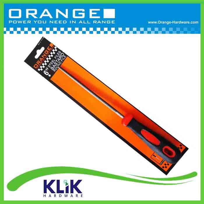 ORANGE Kikir Besi BULAT 6 & 8 Inch - Bastard Full Round Files 150 & 200 mm