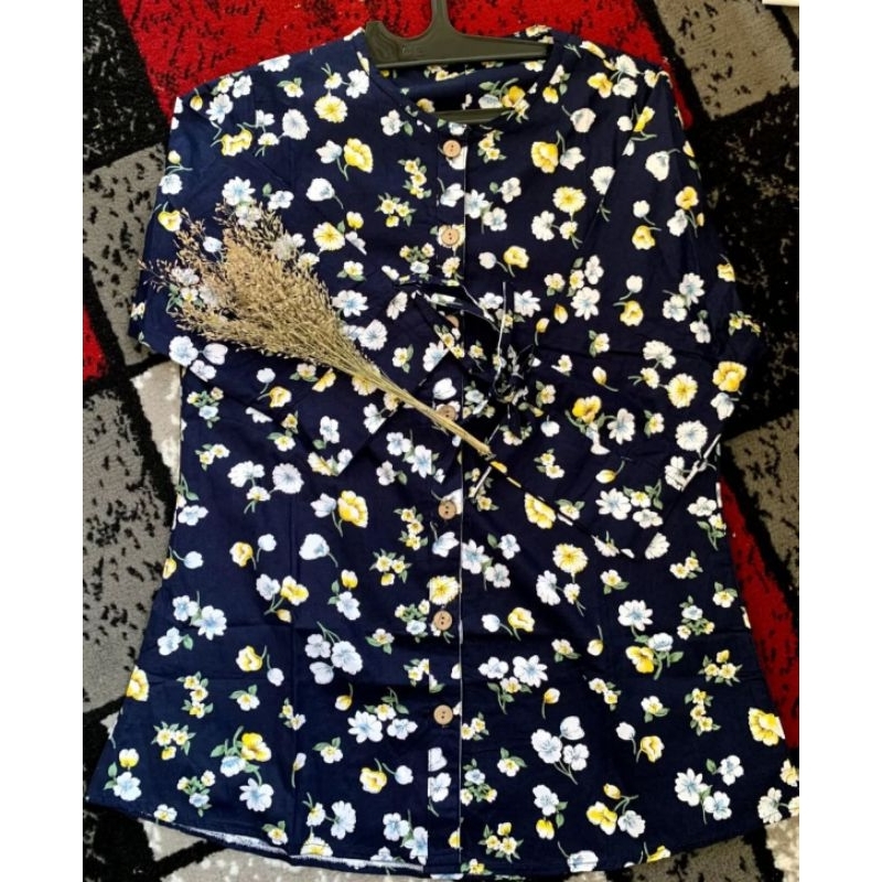 Blouse Katun jepang Atasan Wanita motif bunga