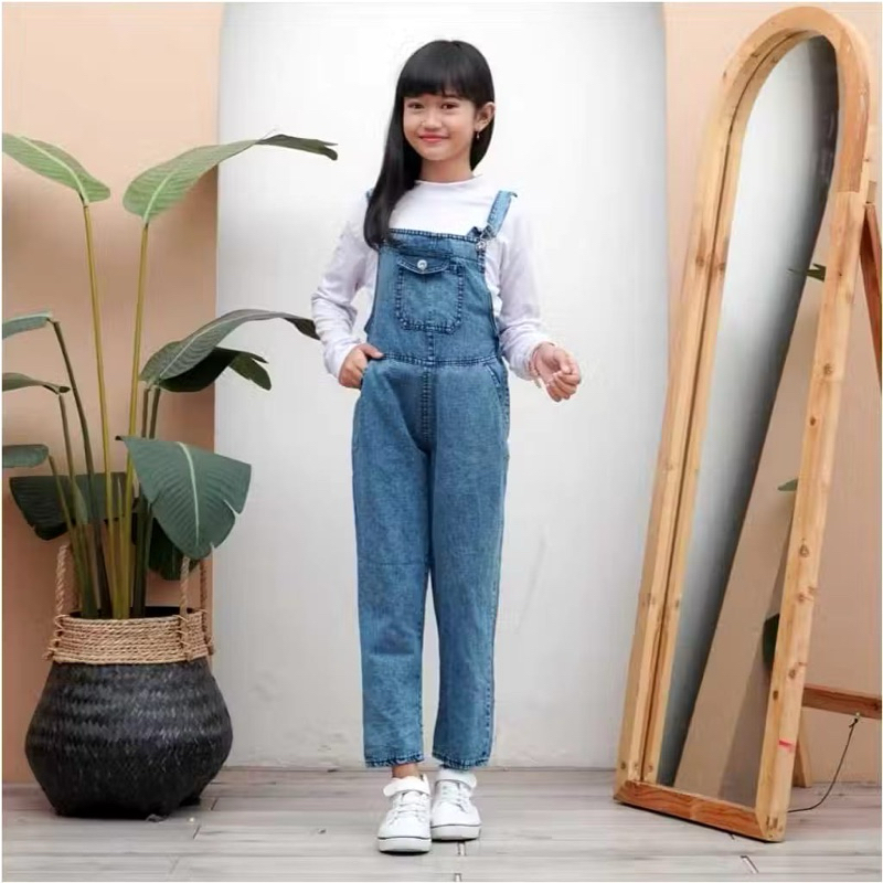 Overall Anak perempuan Umur 5-13 tahun/Baju kodok anak perempuan/Jumsuit Jeans Anak Perempuan Terbar