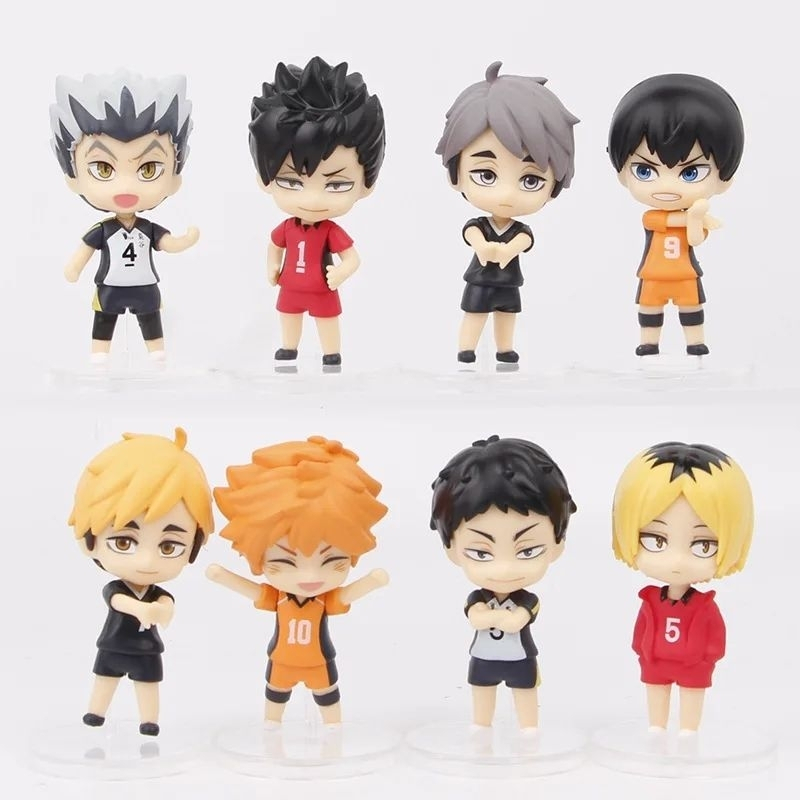 Action figure haikyuu from the movie set kageyama hinata bokuto atsumu kenma kuroo akaashi osamu