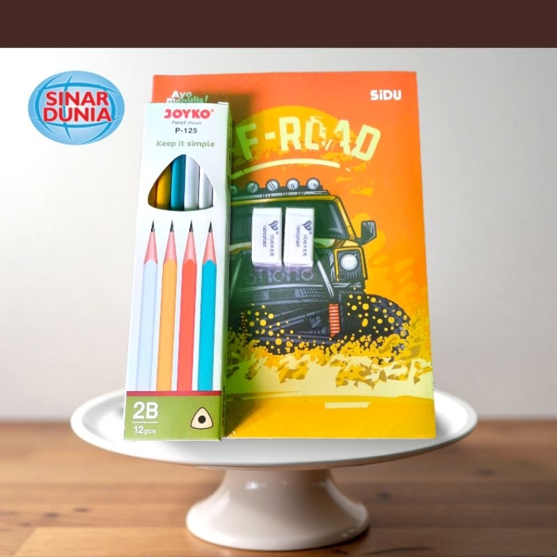 

Buku tulis sidu 38 lembar 1 Pack + Pensil Joyko P-125 1 Pack