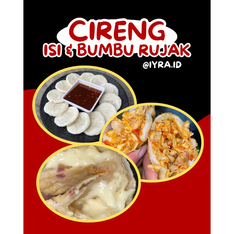 

Cireng isi ayam suwir, keju lumer, sambel rujak (BISA INSTAN)