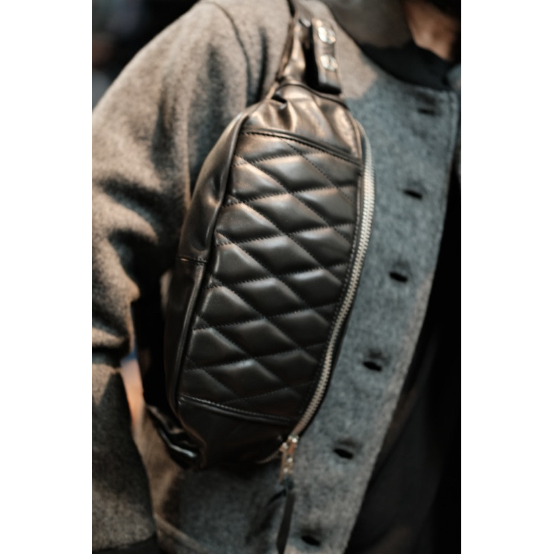 Schott Waist Bag Leather Paded Original Authentic