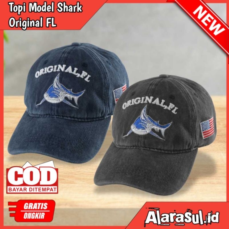 TOPI PRIA KEREN TOPI WANITA Topi Baseball Cap Model Shark Original FL - P1