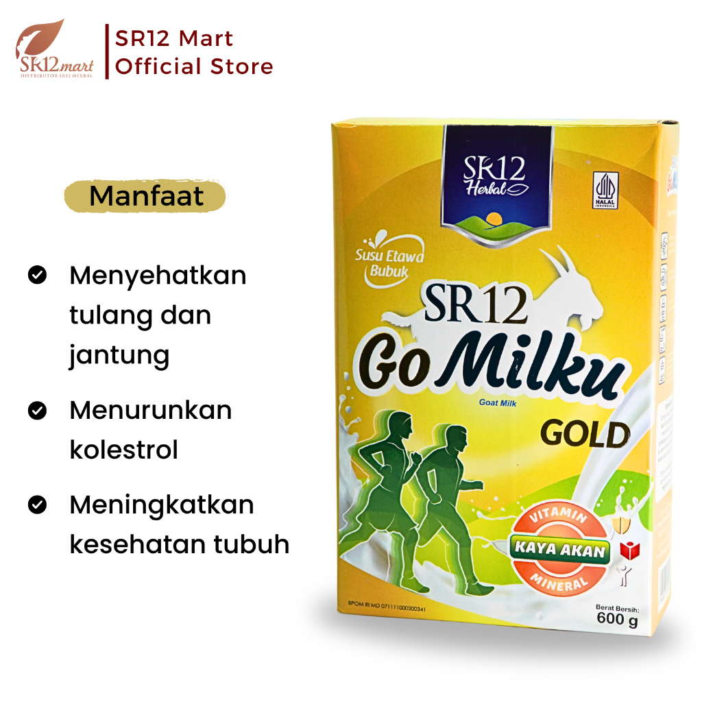 

SR12 Gomilku Gold Susu Kambing Etawa Bubuk 600gr / 200gr Rendah Lemak Tinggi Kalsium Bebas Gula