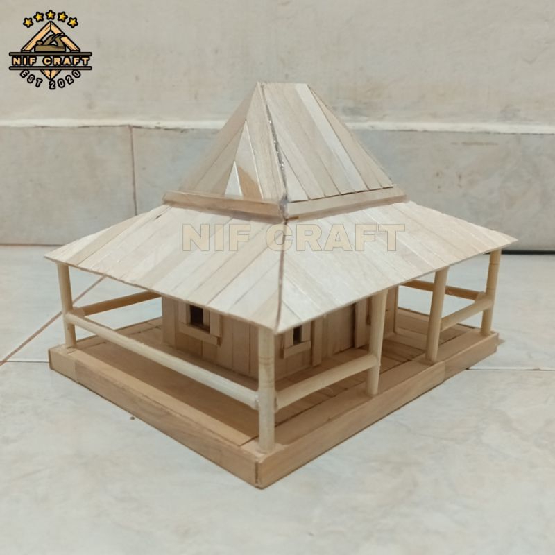 Prakarya Rumah Joglo dari Stik Es Krim - Miniatur Rumah dari Stik Es