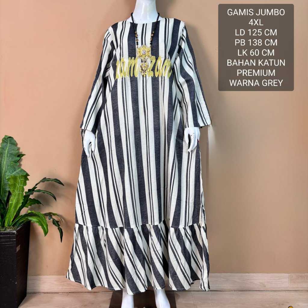 Gamis Jumbo Wanita Ld 125 Cm Motif Kekinian