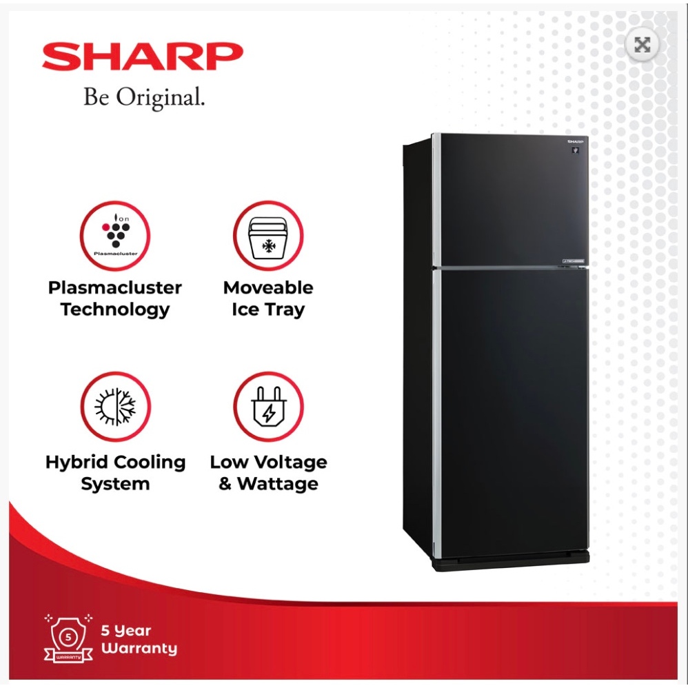 SHARP KULKAS 2 PINTU BESAR BIG 2 DOOR REFRIGERATOR SJIG571PGBK