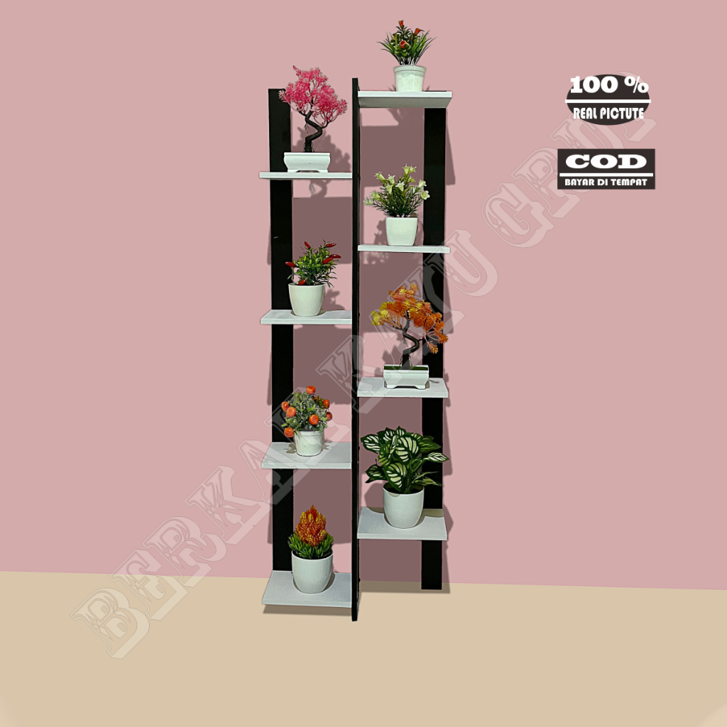 Rak Bunga Kayu Minimalis 120cm/Hiasan Dekorasi Rumah Minimalis/Rak pojok lantai